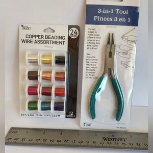 Set of pieces & copper beading wire assortment